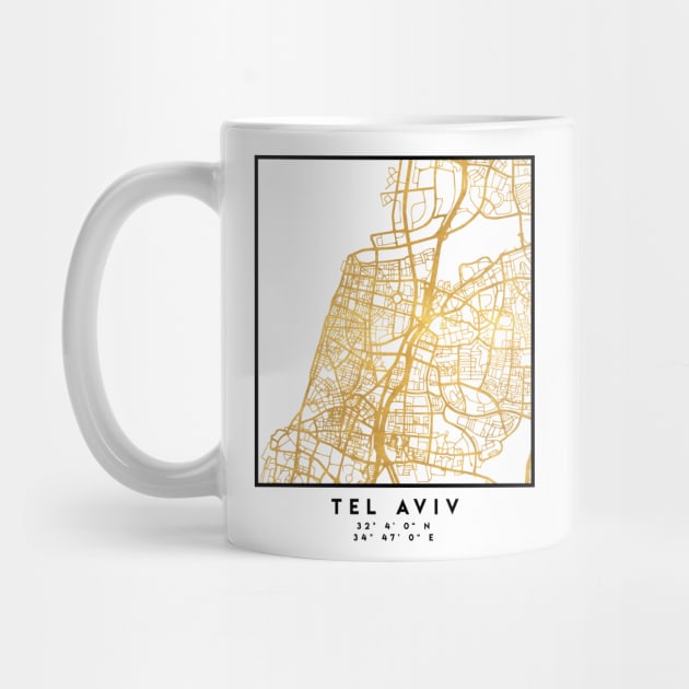 TEL AVIV ISRAEL CITY STREET MAP ART by deificusArt